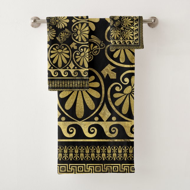 Lujo griego adorno negro y oro (In situ)