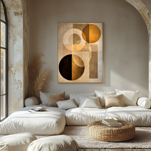 Lujo Mínimo Arte Deco Geométrico Abstracto Beige