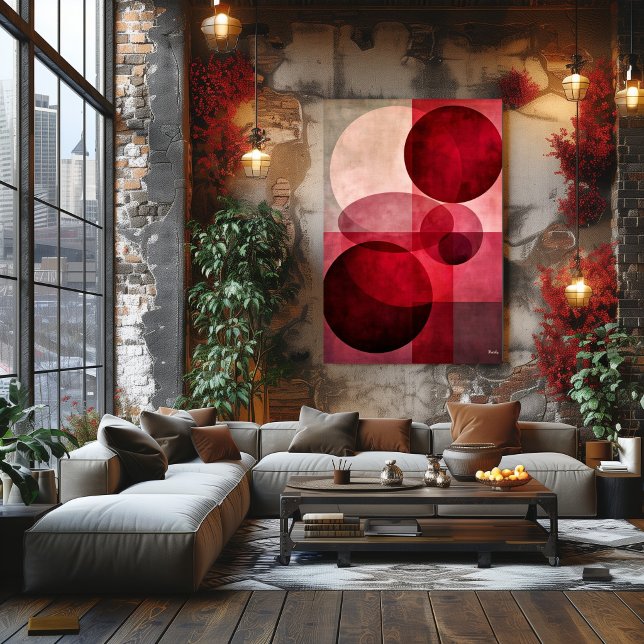 Lujo Mínimo Arte Deco Geométrico Abstracto Rojo (Subido por el creador)