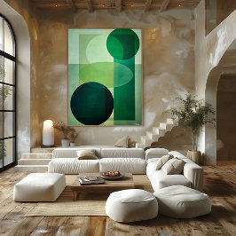 Lujo Mínimo Arte Deco Geométrico Abstracto Verde