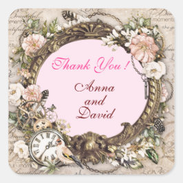 Lujo Moderno Rosa Rosa Añade Tu Texto Pegatina Cua