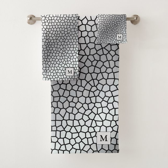 Lujo Monograma Plata de Vidrio Manchado (In situ)