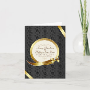 Lujo negro y dorado elegancia Feliz Navidad