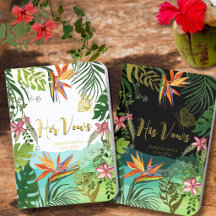 Lujo Tropical Ave del Paraíso Papel de Oro Boda