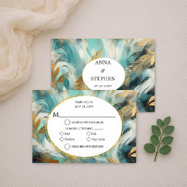 Lujo Turquesa Dorado Pincelada RSVP