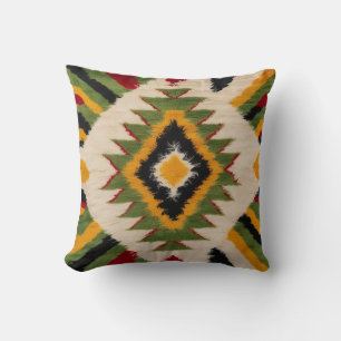 Lujosa almohada verde Kilim Lumbar para cualquier