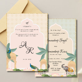 Lujosa carta de invitación temática en tonos paste