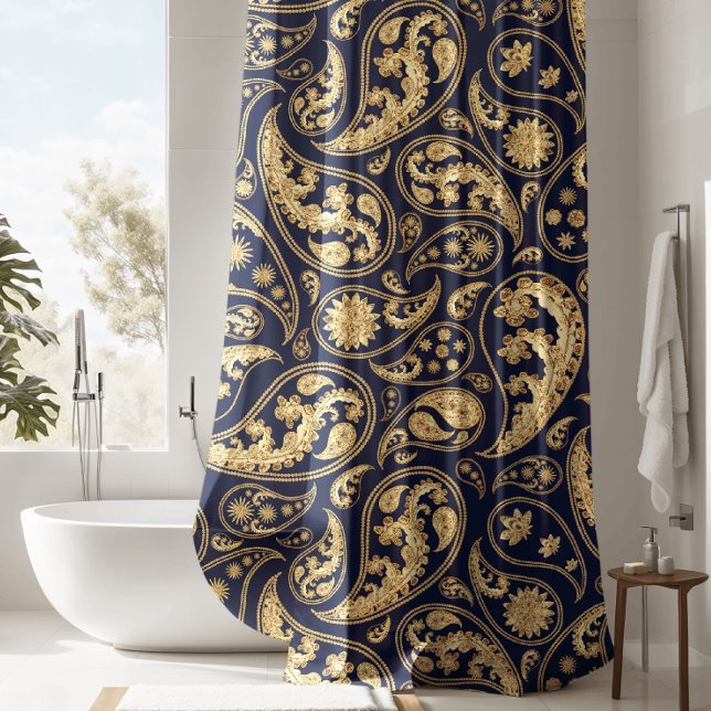 Lujosa Cortina de Ducha Black Paisley (Subido por el creador)