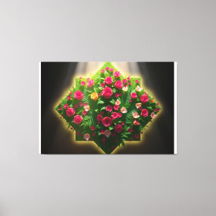 Lujoso arte digital de Rosas y flores exóticas