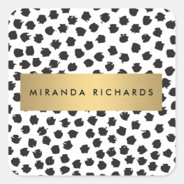 Lujoso Black Confetti Dots II con Pegatinas Gold B