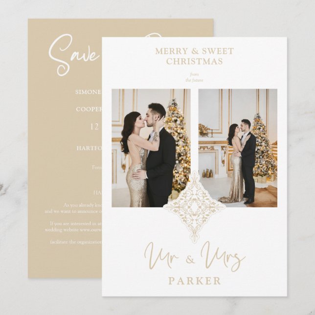 Lujoso Boda de Navidades MR y MRS 2 Fotos (Anverso / Reverso)