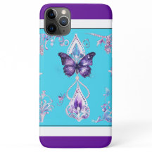 Lujoso Butterfly iPhone 11 Pro Max Funda Purple Bl