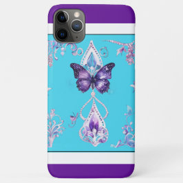 Lujoso Butterfly iPhone 11 Pro Max Funda Purple Bl