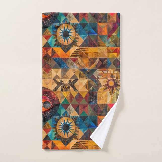 Lujoso Cyan "Inherited Artistry" Plush Hand Tow (Toalla de mano)