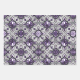 Lujoso juego de papel de envolvimiento plateado de