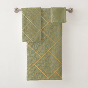 LUJOSO LACE GREEN GOLD HAMPTON TOWEL SET