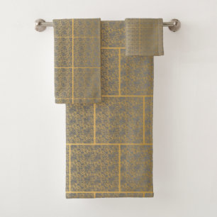 LUJOSO LACE GRY GOLD 2 HAMPTON TOWEL SET