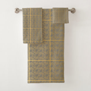LUJOSO LACE IMPRESIÓN GRIS ORO HAMPTON TOWEL SET