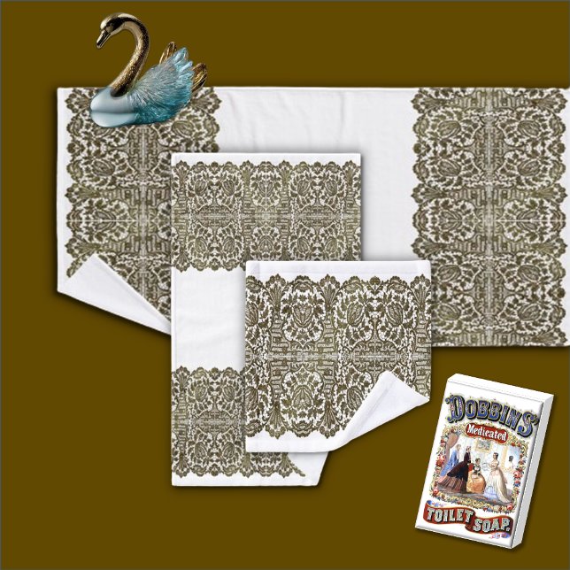 LUJOSO Lazo DE ORO NEGRO sobre toalla blanca de ba (Subido por el creador)