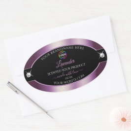 Lujoso morado brillante negro con etiqueta de prod