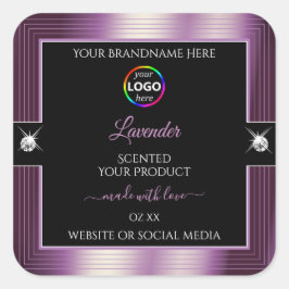 Lujoso morado brillante negro con etiqueta de prod