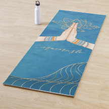 Lujoso oro y turquesa Namaste Yoga Mat