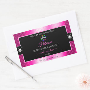 Lujoso rosa brillante negro con etiqueta de produc