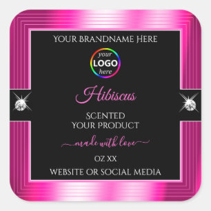 Lujoso rosa brillante negro con etiqueta de produc