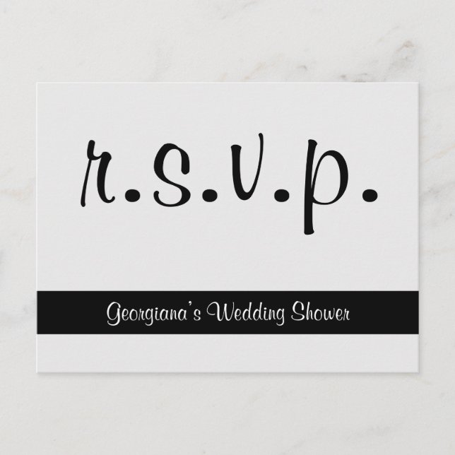 Lujoso y elegante "r.s.v.p" Postal (Anverso)