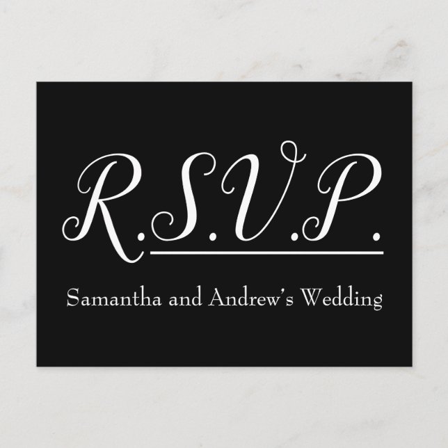 Lujoso y glamuroso "R.S.V.P." Postal (Anverso)