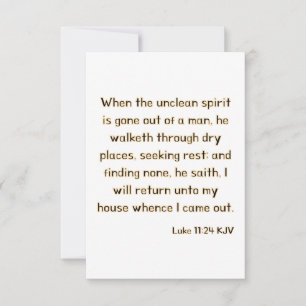 Luke 11:24 KJV Biblia Verse Tarjeta de felicitació