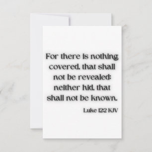 Luke 12:2 KJV Biblia Verse Tarjeta de felicitación