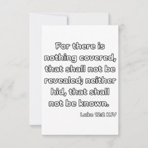 Luke 12:2 KJV Biblia Verse Tarjeta de felicitación