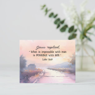 Luke 18:27 Posible con la tarjeta de la Biblia de