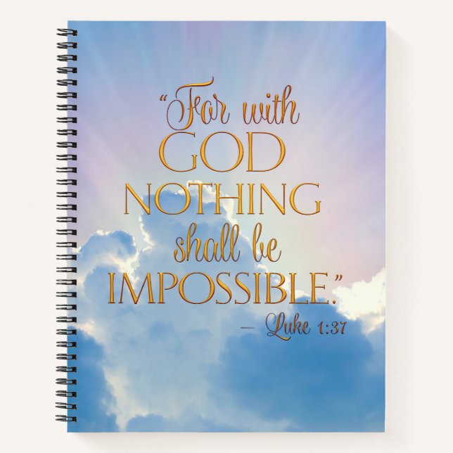 Luke 1:37 Con Dios Nada Es Imposible Cuaderno (Anverso)
