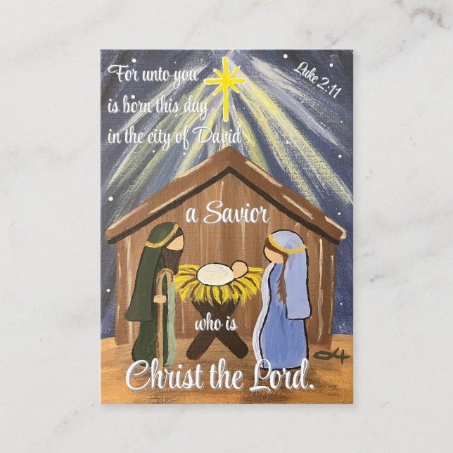 Luke 2:11 Nativity Scripture Tarjetas de Negocio (Anverso)