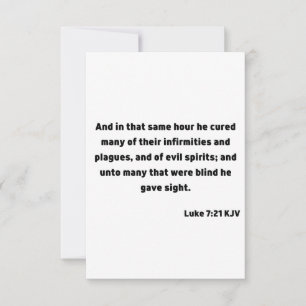 Luke 7:21 KJV Biblia Verse Tarjeta de felicitación