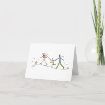 Lulu Notes / Holiday Skaters 4 x 5.6 tarjeta de no