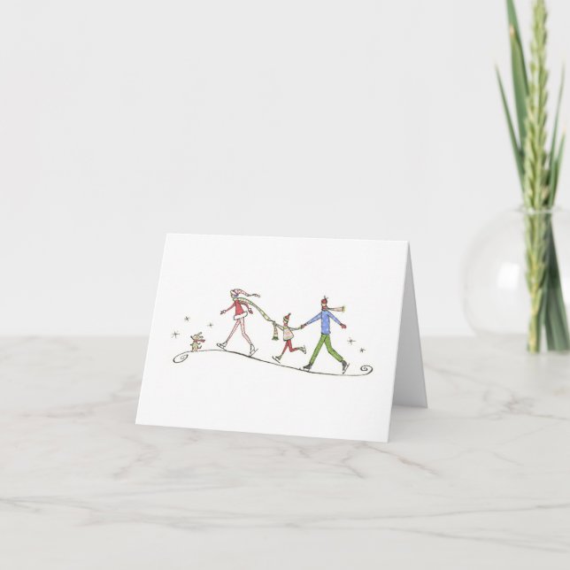 Lulu Notes / Holiday Skaters 4 x 5.6 tarjeta de no (Anverso)