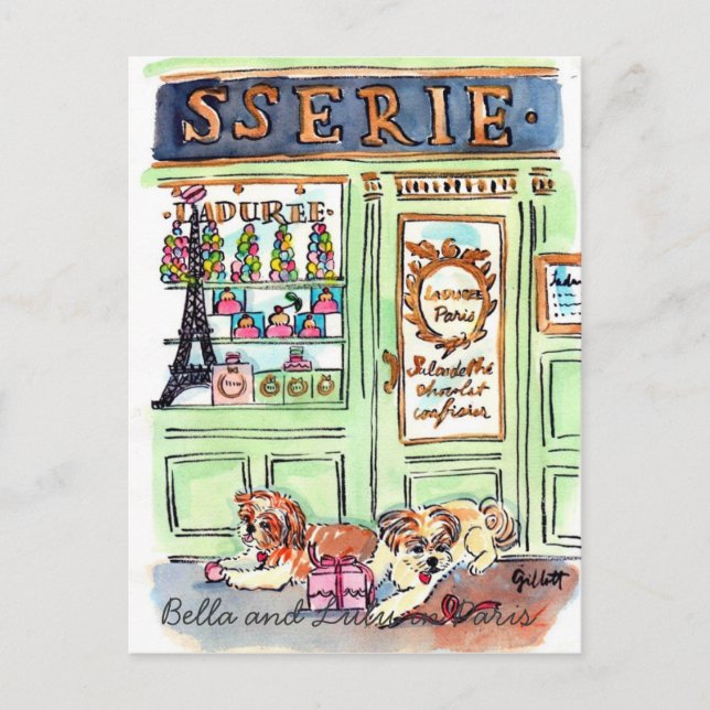 Lulu y Bella van a la postal de París (Anverso)