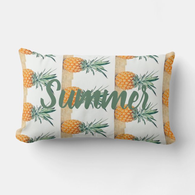 Lumbar Almohadón de cojín con estampado funky de piña de  (Anverso)