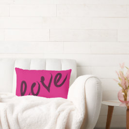 Lumbar AMOR | Cojín decorativo acuarela rosa y negro cali