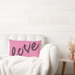 Lumbar AMOR | Cojín decorativo acuático rosa y negro