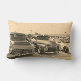 Lumbar Antiguo Cojín decorativo de esbozo de camiones clá