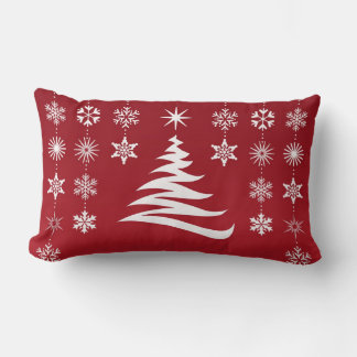 Lumbar Árbol de Navidad y copos de nieve Cojín decorativo