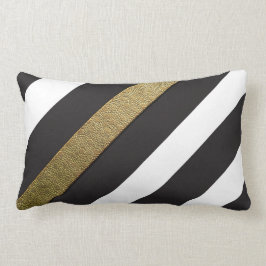 Lumbar Bandas de oro blanco y negro Cojín decorativo Lumb