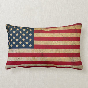 Lumbar Bandera americana con la bandera del Cojín