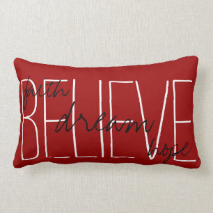 Lumbar Believe Dream Faith Hope Cojín decorativo