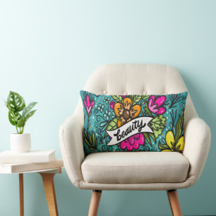 Lumbar Belleza de Cojín decorativo con flores