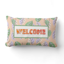 Bienvenida tropical Cojín decorativo reversible